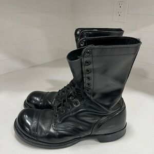 Black Leather Corcoran Combat Jump Boots